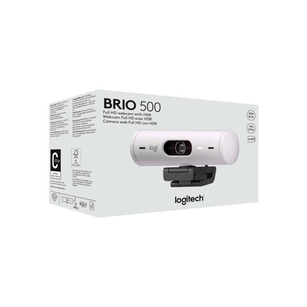 Camara Logitech Brio 500 Fhd 1080P Usb-C White