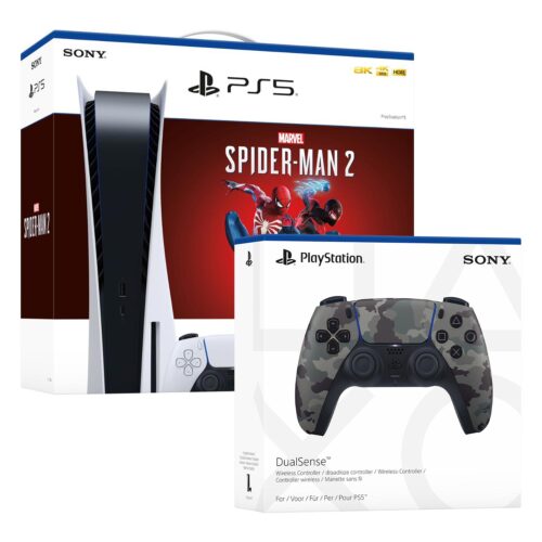Consola PS5 Bundle Spiderman 2 + Mando PS5 Camuflado Gris