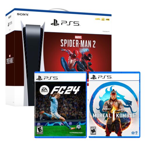 Consola PS5 Bundle Spiderman 2 + Ea Sports Fc 24 + Mortal Kombat 1