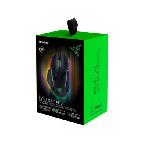 Mouse Gamer Razer Basilisk V3 Pro 30K Dpi Multi-Dispositivo 90H Wireless/Bt/Usb-C Switch Optico 9M Chroma Black