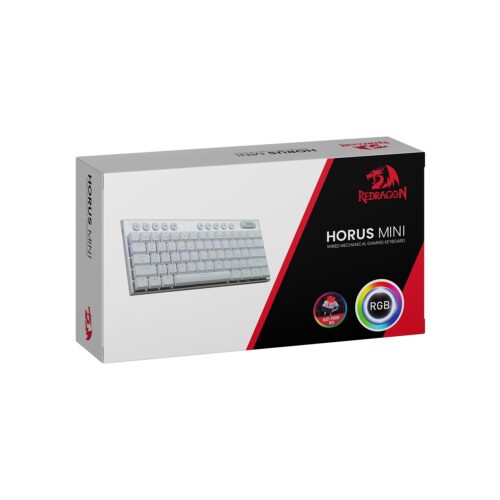 Teclado Gamer Redragon Horus Mini 60% Cableado English K632-Rgb White Red Switch