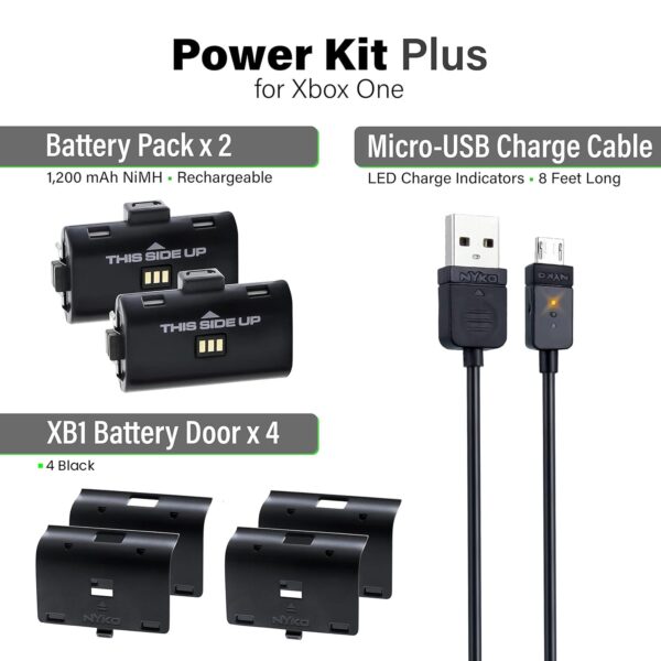 Nyko Power Kit Plus Paquete De 2 Baterias Xbox Series X Xbox One Cable V8 - Imagen 3