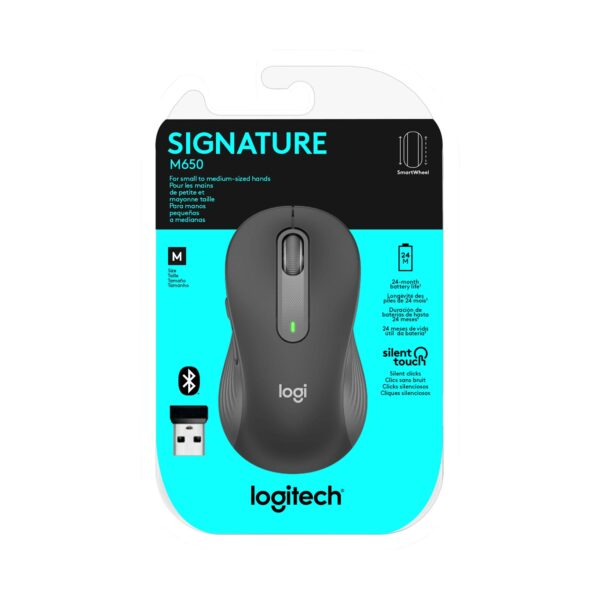 Mouse Logitech Signature M650 Silent Wireless Bluetooth Black - Imagen 4