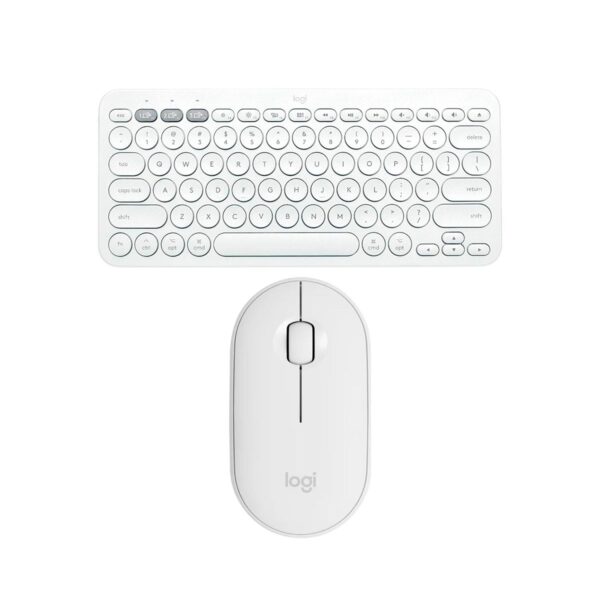 Teclado Logitech K380 Blanco + Mouse Pebble M350 Blanco