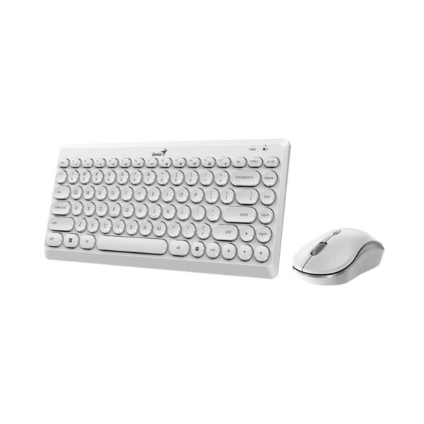 Teclado Genius+Mouse Luxemate Q8000 TKL Wireless Usb Multimedia Sp White - Imagen 2