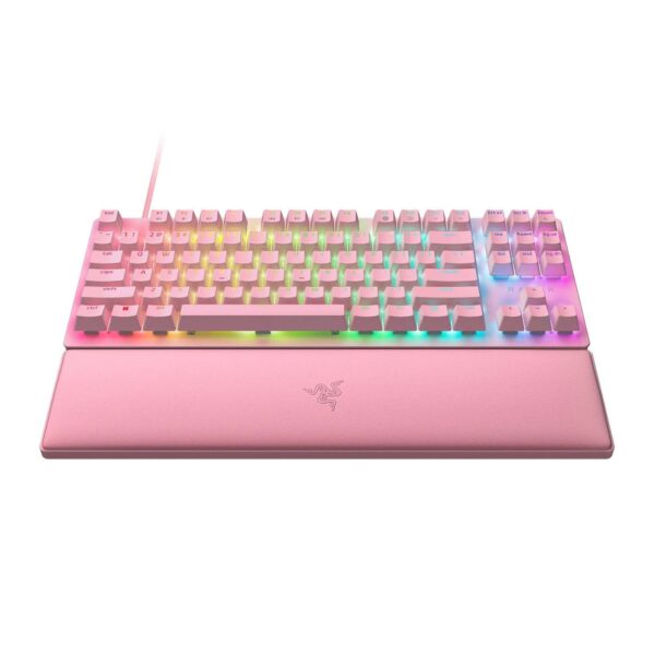 Teclado Razer Huntsman V2 Tkl Opto Mechanical USB-C Switch Red Hyperpolling Chroma Quartz - Imagen 2