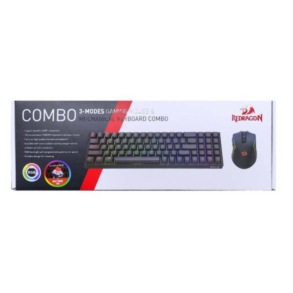 Combo Redragon 2 En 1 Pollux +Trident S136 Red - Imagen 4