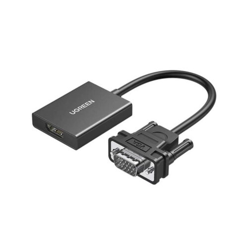 Convertidor Ugreen Vga To Hdmi Adapter With Auto Model Cm513 Black