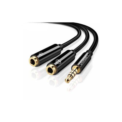 Cable Ugreen De Audio Auxiliar Jack X1 A Jack X2 Hembra 3.5 30620 Black