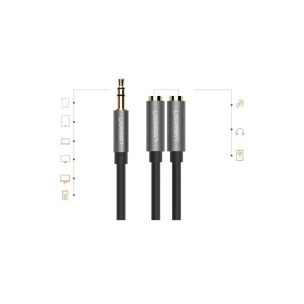 Adaptador Ugreen Divisor De Audio Jack 3.5Mm 0.2M 20Cm Black - Imagen 4