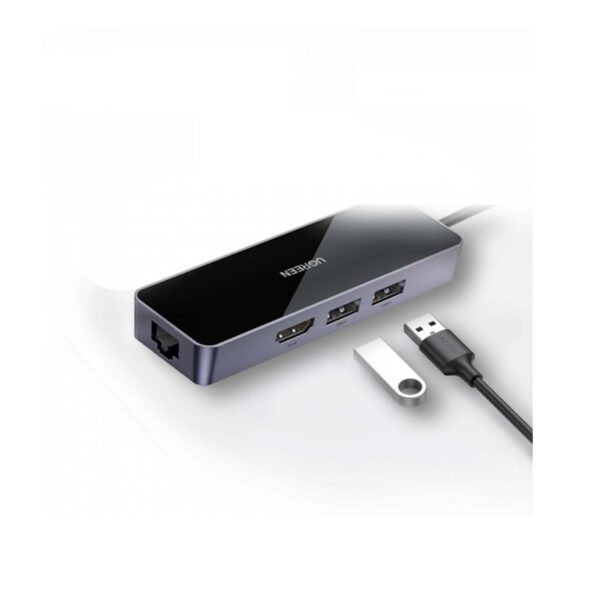 Adaptador Ugreen Cm350 4 En 1 Usb-C A Usb 3.0 Hdmi 4K Rj-45 Black - Imagen 2