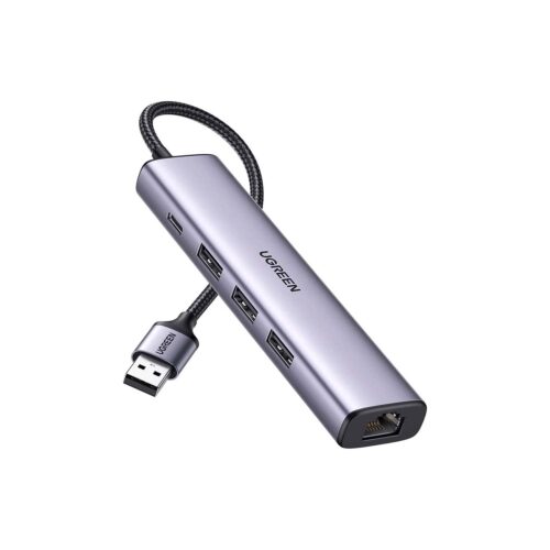 Adaptador Ugreen 5 En 1 Usb 3.0 A Rj-45 Usb-C 60554 Grey