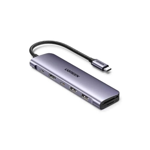 Hub Ugreen Usb-C Cm195 7 En 1 Multifunction Adapter 100W Grey