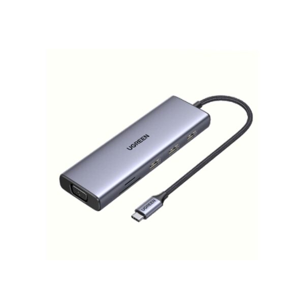 Hub Ugreen Usb-C 10 In 1 Hdmi/Vga 4K Ethernet 1Gbps 100W Pd Grey