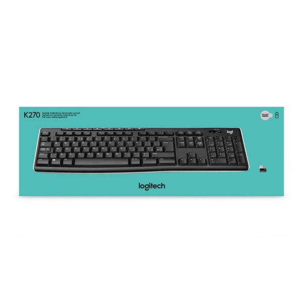 Teclado Logitech K270 Wireless Unifying Usb Sp Black - Imagen 4