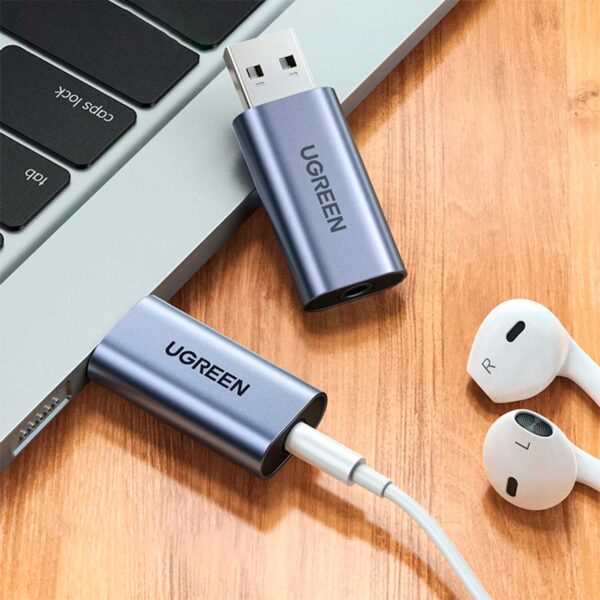 Adaptador Ugreen Usb External Stereo Sound Adapter 80864 Grey - Imagen 6