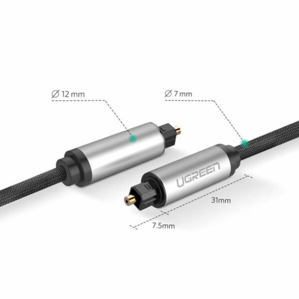 Cable Ugreen Toslink Optical Audio 3M 10541 Black - Imagen 3