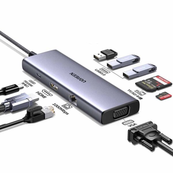 Adaptador Ugreen 9 In 1 USB-C Multifunction Adapter Cm498 Silver - Imagen 2