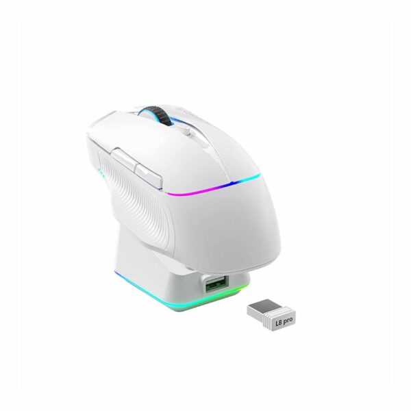 Mouse Gamer Machenike L8 Pro Tri-Modes Gaming White - Imagen 3