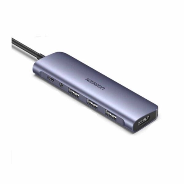 Adaptador Ugreen Usb-C 6 in 1 Usb 3.0 Hdmi 4k 3.5mm Pd 100w 80132 Grey - Imagen 3