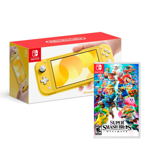 Consola Nintendo Switch Lite Amarillo + Super Smash Bros Ultimate
