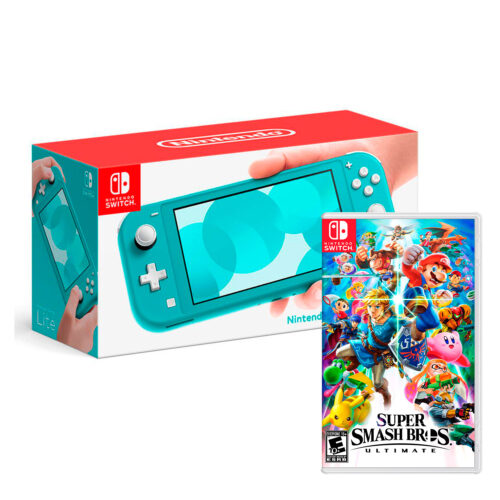 Consola Nintendo Switch Lite Turqueza + Super Smash Bros Ultimate