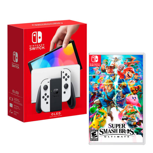 Consola Nintendo Switch Modelo Oled Blanco + Super Smash Bros