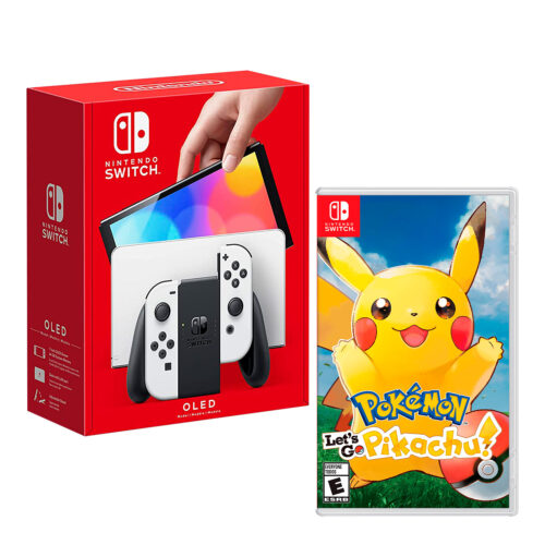 Consola Nintendo Switch Modelo Oled Blanco + Pokemon lest Go Pikachu