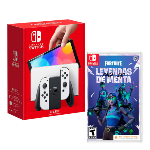 Consola Nintendo Switch Modelo Oled Blanco + Fortnite Minty Legends