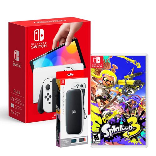 Consola Nintendo Switch Oled Blanco + Estuche Oled + Splatoon 3