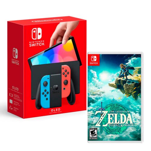 Consola Nintendo Switch Modelo Oled Neón + The Legend Of Zelda Tears Of The Kingdom