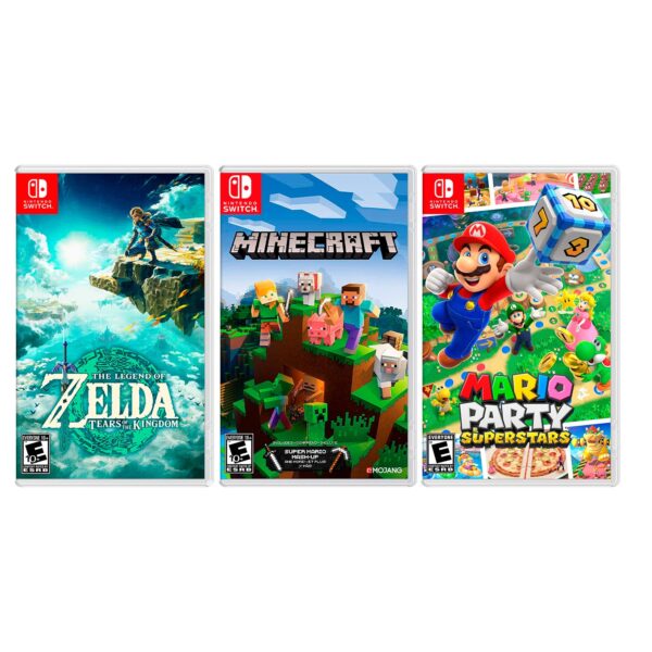 Consola Nintendo Switch Modelo Oled Blanco + Zelda Tears Of The Kingdom + Minecraft+ Mario Party Superstar - Imagen 5