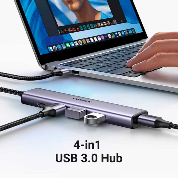 Adaptador Ugreen USB 3.0 Hub de 4 puertos USB de aluminio 20805 - Imagen 4