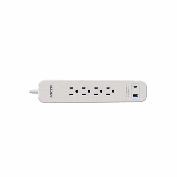 Supresor de pico Forza FSP-451USBCW 1625w 500J 4 tomas 1USB 1USB-C Level 2 White - Imagen 2