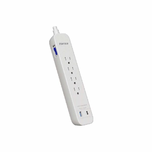 Supresor de pico Forza FSP-451USBCW 1625w 500J 4 tomas 1USB 1USB-C Level 2 White - Imagen 3