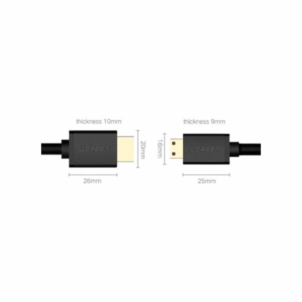 Cable Ugreen Mini HDMI A HDMI 4K 1.5M 11167 Black - Imagen 4