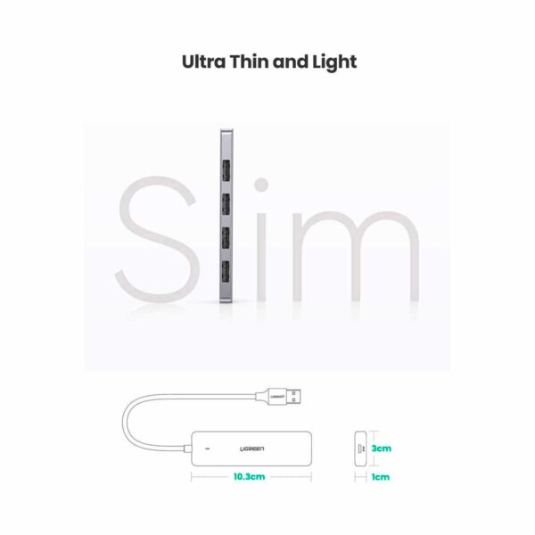 Adaptador Hub UGREEN USB 3.0 de 4 puertos con fuente de alimentación USB-C CM219 - 50985 - Imagen 4