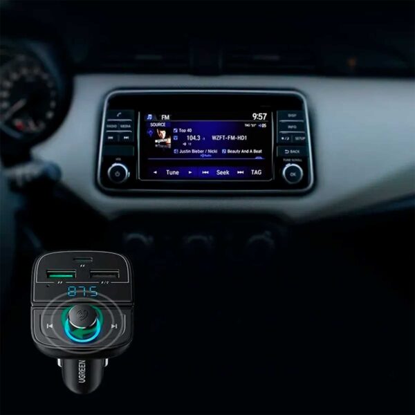 Adaptador Bluetooth Para Carro Ugreen Transmisor Fm Bluetooth Para Coche 80910 - Imagen 4