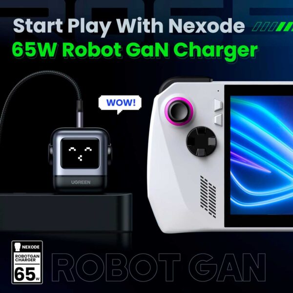 Cargador Ugreen Robot 65 Watts Tipo C Pantalla Led Carga Rapida Black 15570 - Imagen 2