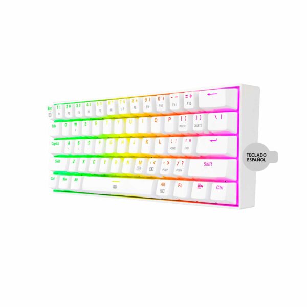 Teclado Gamer Redragon Dragonborn Spanish K630W-RGB White Brown Switch - Imagen 2