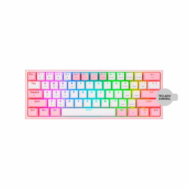 Teclado Gamer Redragon Fizz Pro Wireless Spanish K616-RGB-PW White/Pink