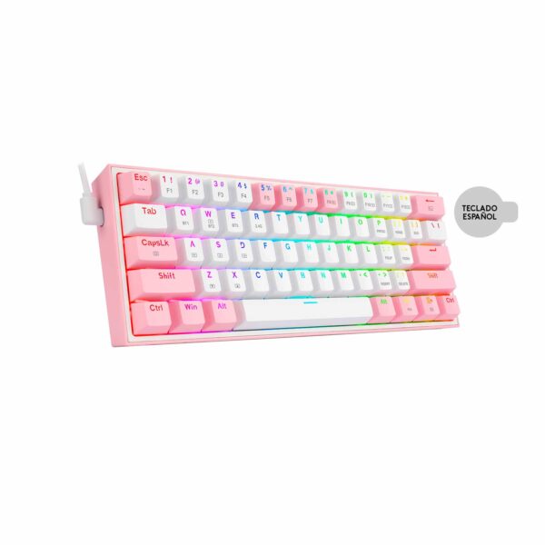 Teclado Gamer Redragon Fizz Pro Wireless Spanish K616-RGB-PW White/Pink - Imagen 2