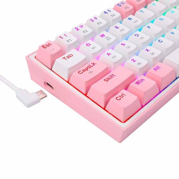 Teclado Gamer Redragon Fizz Pro Wireless Spanish K616-RGB-PW White/Pink - Imagen 4