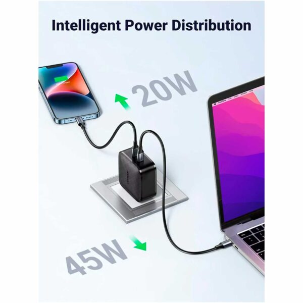 Adaptador De Corriente Ugreen 2 Usb-C Carga Rapida 66W Negro Cd216 70866 - Imagen 2