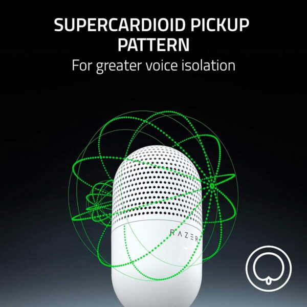 Microfono Gamer Razer Seiren V3 Mini Usb Streaming Supercardioide C/N Sensor Touch Silent White - Imagen 3