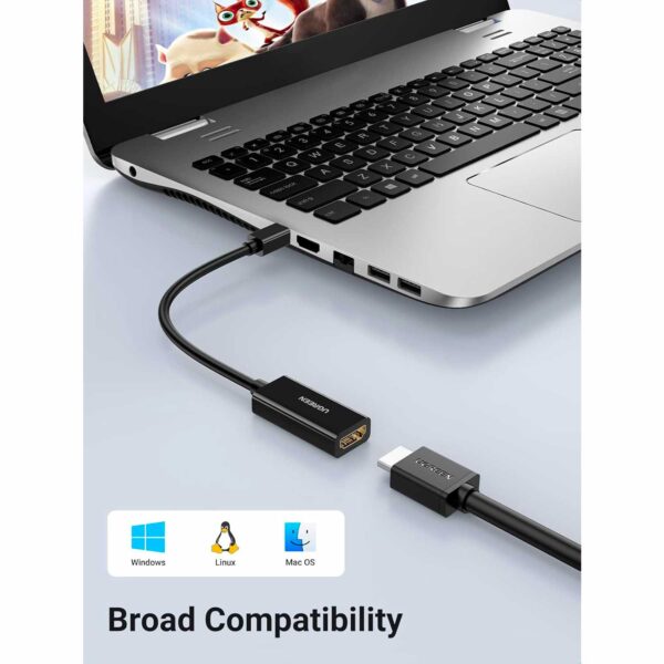 Adaptador Ugreen de Mini Displayport macho a HDMI hembra 4K UGREEN MD112 40360 - Imagen 4