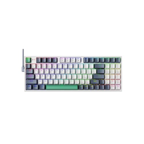 Teclado Gamer Machenike Mecánico K500 Sp Brown Switch K500-B94 Rgb White