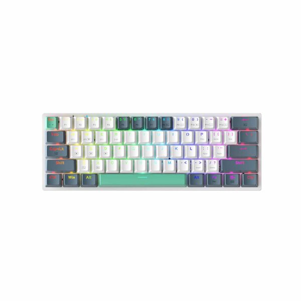 Teclado Gamer Machenike K500 Gamer Tri-Modo Rgb Sp-Es-Mx Switch Red White