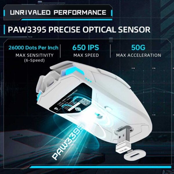 Mouse Gamer Machenike M7 Pro Dual 3395 White - Imagen 2