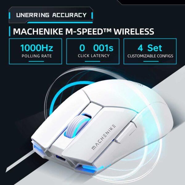 Mouse Gamer Machenike M7 Pro Dual 3395 White - Imagen 3